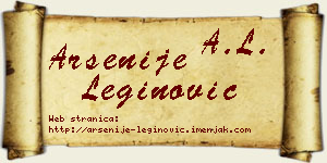 Arsenije Leginović vizit kartica